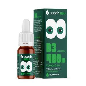 Ecosh D3 Vitamiin, 400IU tilk, Lastele, kookosõliga 10ml